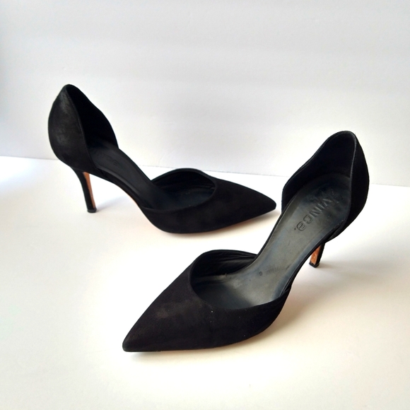 Vince Celeste D'orsay Black Suede Heels - Picture 4 of 16
